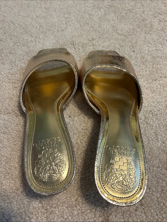 Vince Camuto Shoes - Vince Camuto Gold Open-Toe Slide Sandals